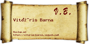 Vitáris Barna névjegykártya