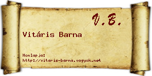 Vitáris Barna névjegykártya