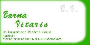 barna vitaris business card